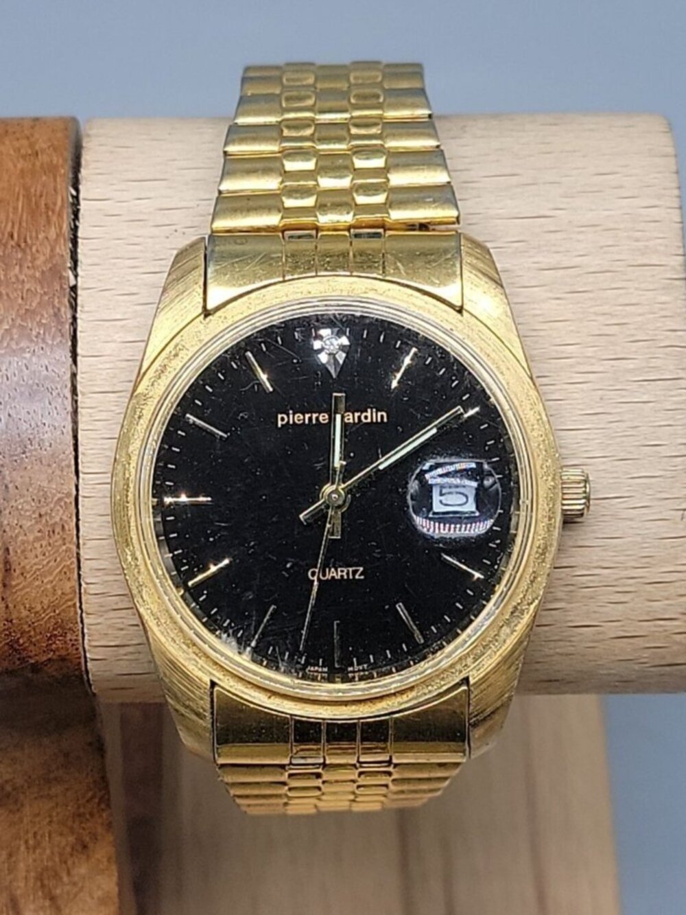 Pierre Cardin Presidential Mens Watch 7" Gold Tone Band 36mm Date Window